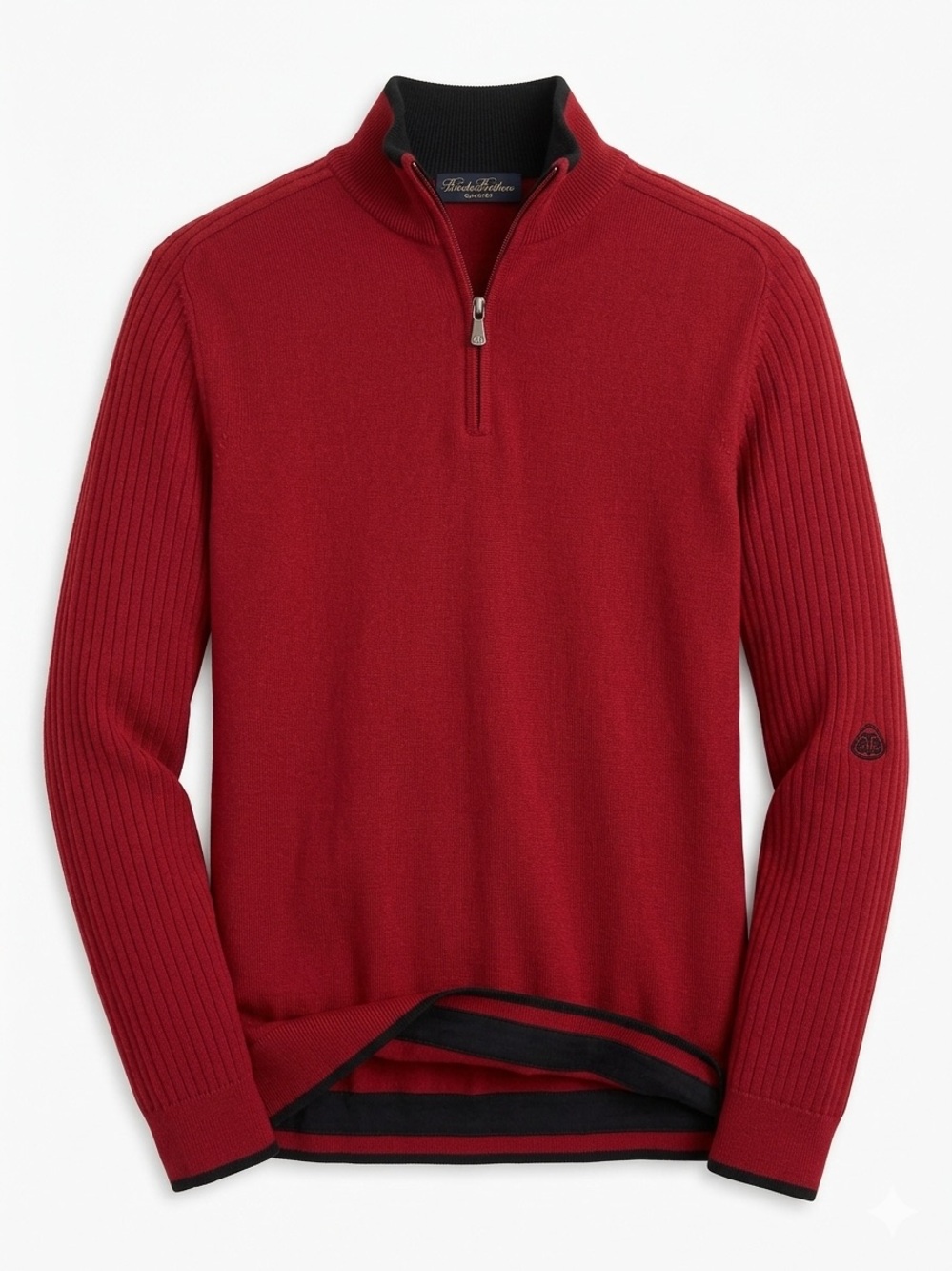 Brooks Brothers Country Club Quarter-Zip Old Money Wool Blend Sweater - Red XXL